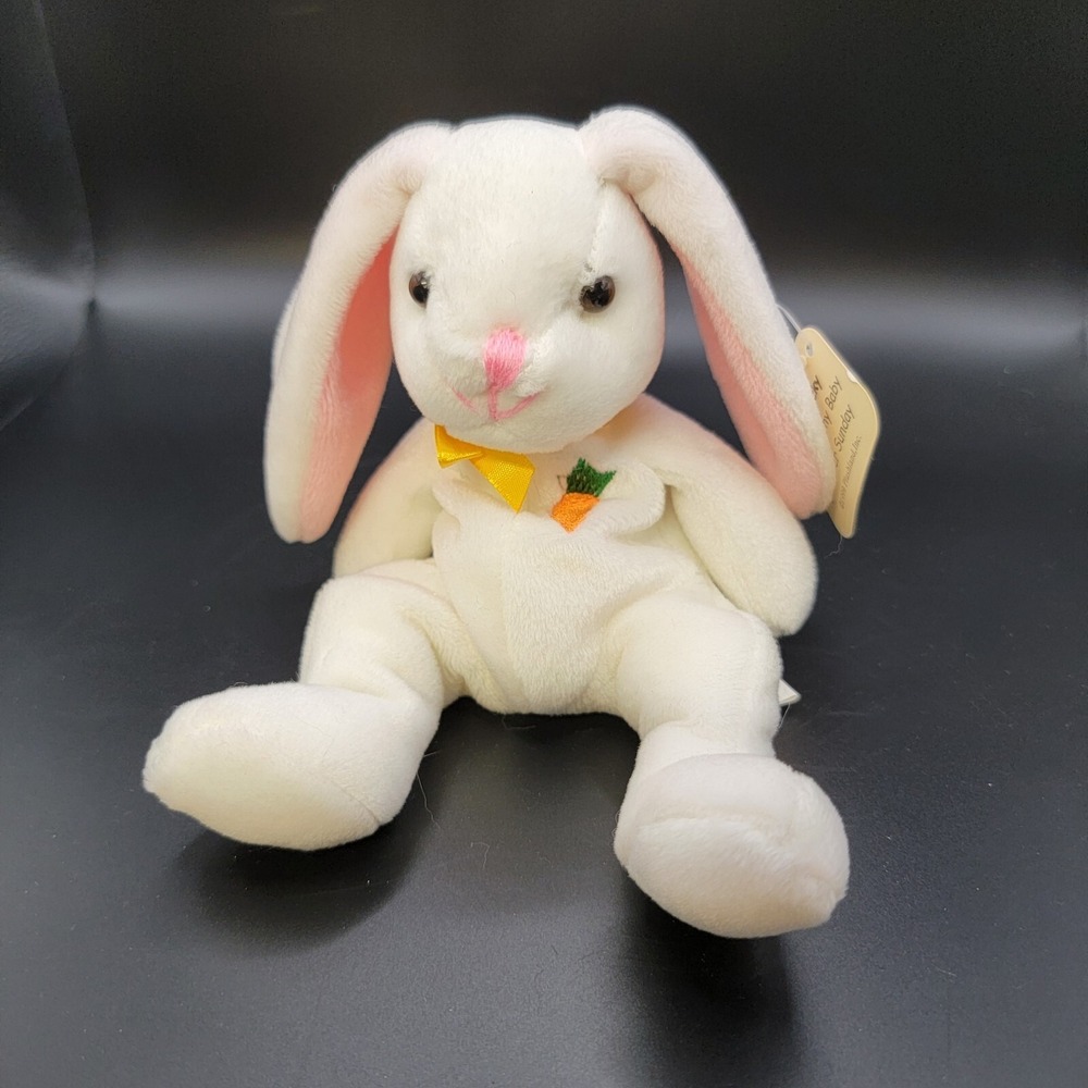 Vintage Plushland Inc 1999 Rabbit Bunny Lucky March of Dimes White Plush